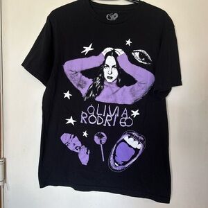 Olivia Rodrigo Black and Purple Graphic Tee Medium Unisex Fit